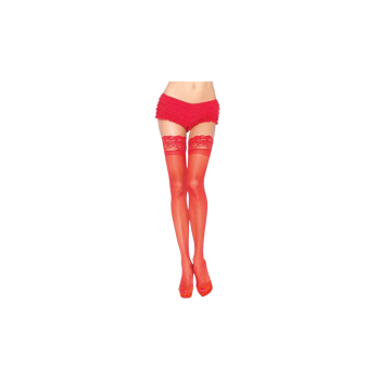 LEG AVENUE - COLLANT ROSSO CON PIZZO AUTOADESIVO - LEG AVENUE HOSIERY…