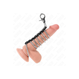 KINK - 7 ANNEAUX PÉNIS EN MÉTAL DE 3,8 CM À 5 CM CONNECTÉS AVEC DU CU…